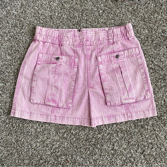 Free People Women's Pink Valley Girl West Coast Mini Denim Skirt Sz 8 Preppy Y2K - Picture 2 of 8